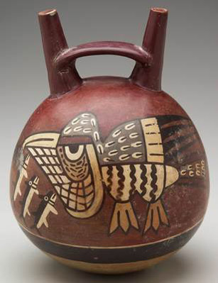 Nazca culture-drinking-jar polychrome-twin-spout-pot-307x399