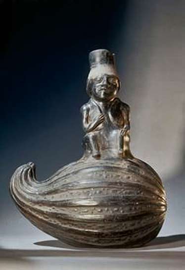 Chimu-culture,-Northern-Peru,-ca.-1100–1470-AD.-–-Vessel-in-the-shape-of-a-man-seated-on-a-pumpkin