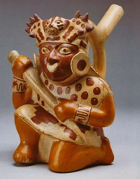 Moche-ceramic-warrior Culture-Moche---Crouching Warrior-Peru