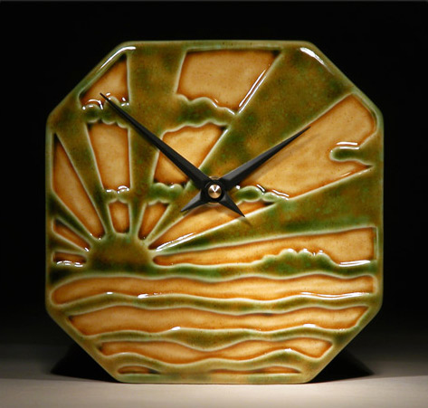 Echo of Deco-custom Amber Sun clock
