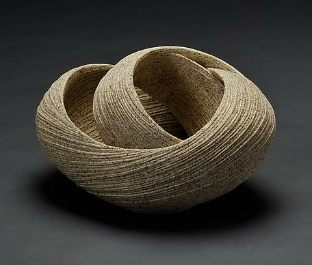 Sakiyama Takayuki ceramic sculpture with weave style pattern
