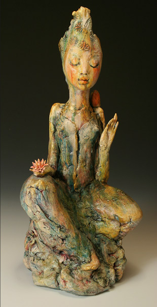 Pat Swyler meditation statue -seated posture - inner calmness