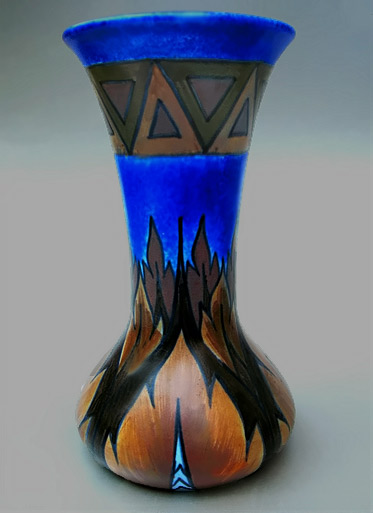 Hand Painted Clews flared vase