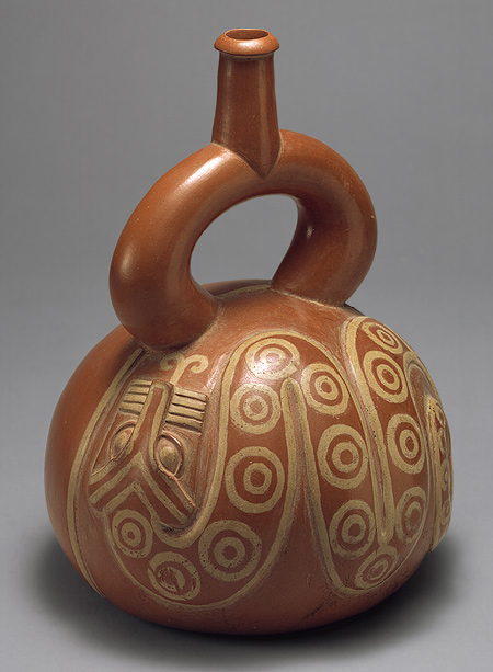 Stirrup-spout-bottle-450px-613px Peru Stirrup spout bottle with snake
