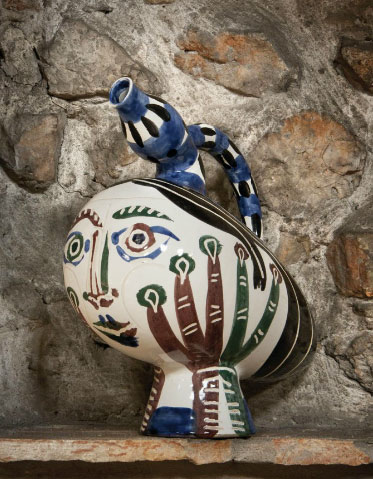 Picasso Ceramic Pitcher Canard pique-fleurs ceramic pitcher with face motif