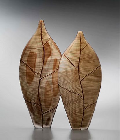 Clare Belfrage - two contemporary glass vessel