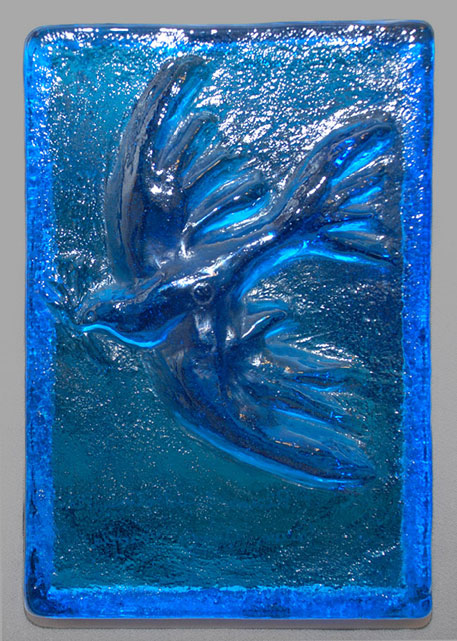Blue glass Dove Of Peace decorative plaque - Pablo Picasso