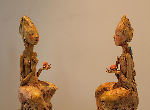Pat Swyler two statues with meditation poses
