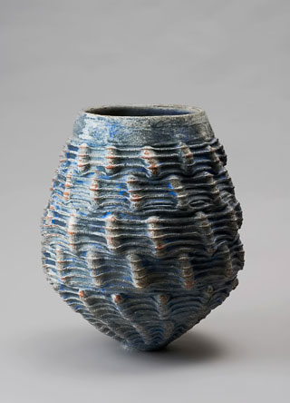 Simone-Fraser ceramic vessel with strong textural surface