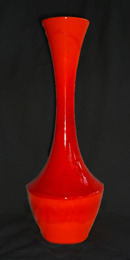tall flared neck vase in red - Haeger