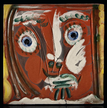 Visage de femme - square ceramic plaque by Picasso