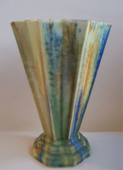Faceted Art Deco flared vase