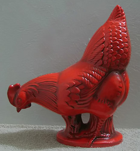 Vintage-red-glaze-rooster by Haeger