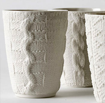 Annette Bugansky wool textured mugs