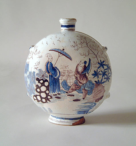Antique French Faience Flask