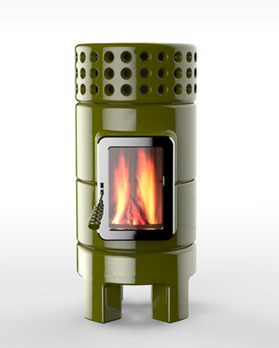 Ceramic wood burning stove DECÒ LA CASTELLAMONTE Stufe di Ceramica