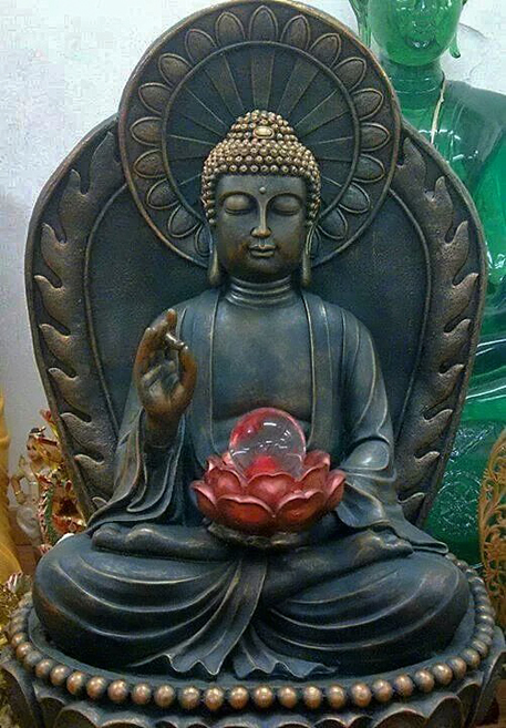 puxianmalaysia.wordpress Seated bronze Buddha holding red lotus