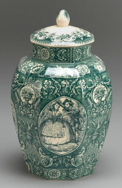 Victorian Teal Green porcelain jar