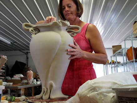 Carol-Long.-with one of her ceramic creations