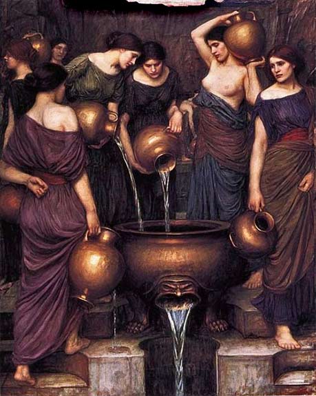 John-William-Waterhouse women adding water for bathing
