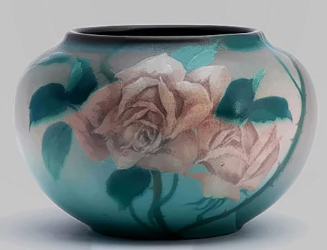 Pink rose vase by Rockwood