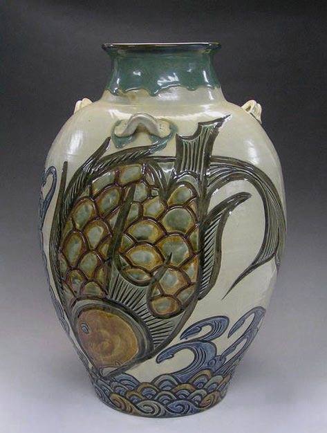 Large Fish Carving Vase - Samsung Miyagi