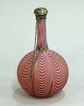 Pink Art-Glass-and-Silver-Perfume-Bottle