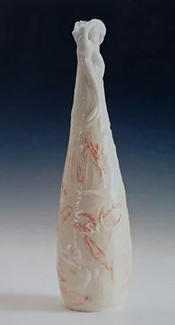 Ecole-de-Nancy---céramique vase with floral motif