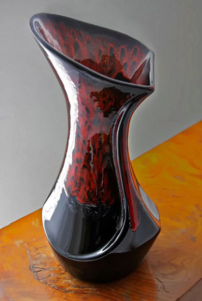 Vallauris-lava-glaze modernist ceramic vase