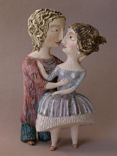 Clay-figurine of lovers together -  Elya Yalonetskaya