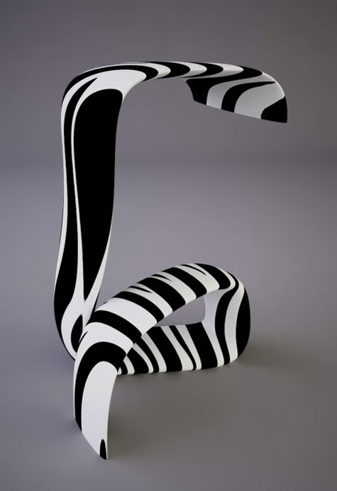 Black and white modern bar stool