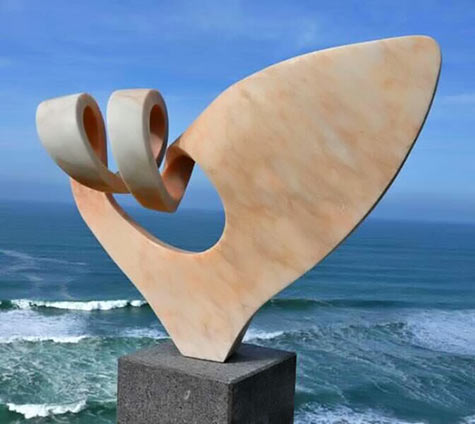 'Eardropper' - George Scheele contemporary sculpture by the sea