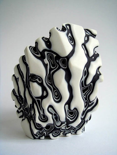 Erosion by Tamsin van Essen contemporary black and white sculpture