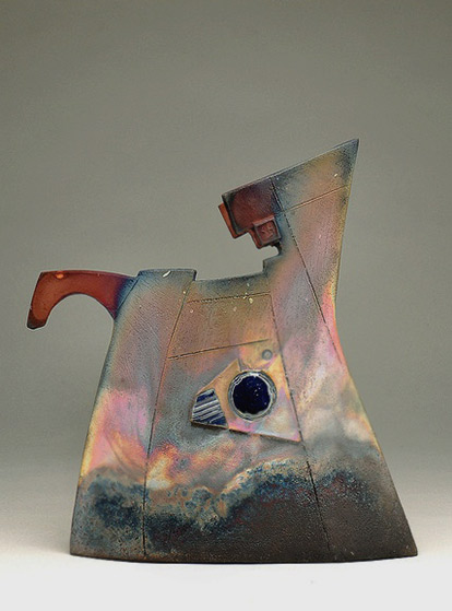Ceramic Nuclear Jug type (back) by Rose Yard Raku Studios