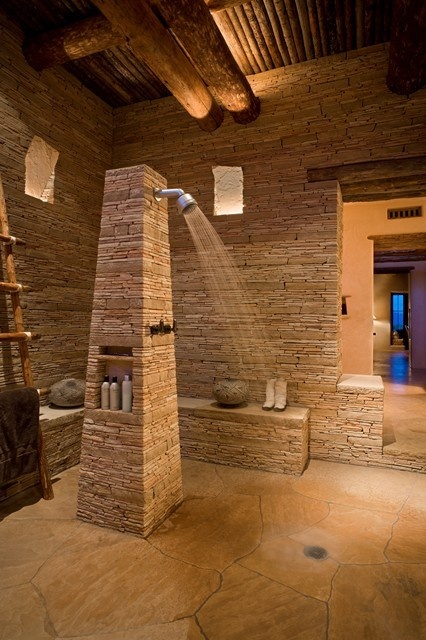 original-bathroom - Open stone bathroom - Arizona