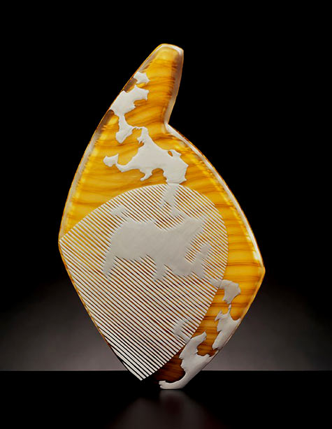Ethan Stern - Contemporary art glass sculpture in gold and white
