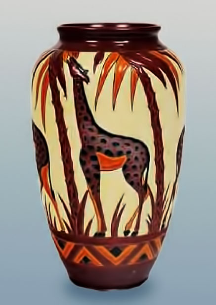 Large Catteau giraffe vase