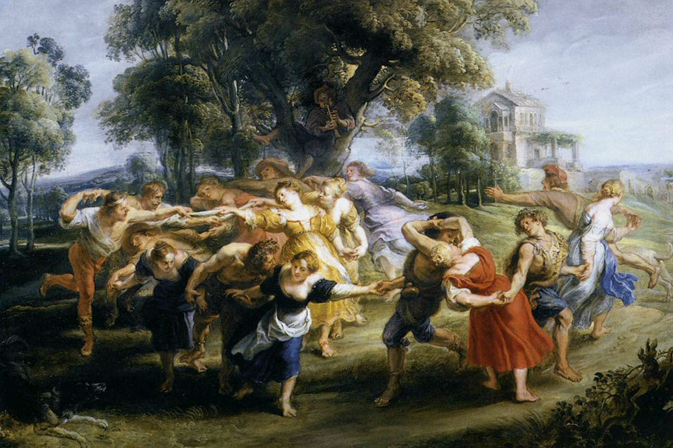 rubens-a-peasant-dance- peasants dancing in a circle