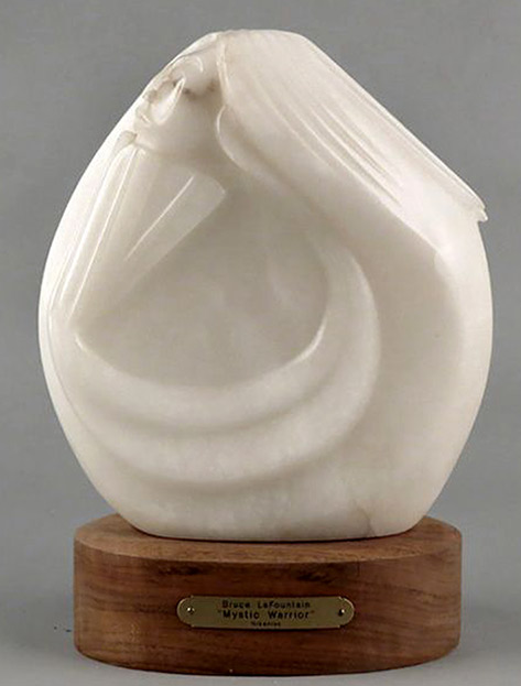 Bruce Lafountain - Native Indian Woman carved from white marble