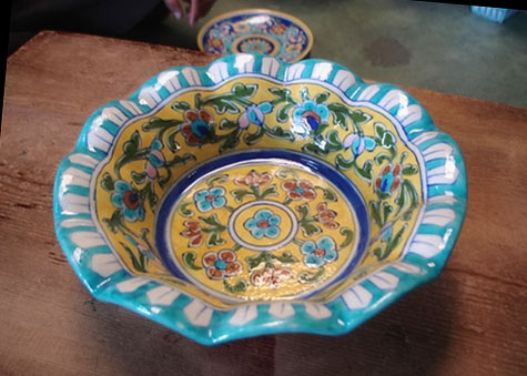 Blue ware from Rajastan - bowl qith floral decoration