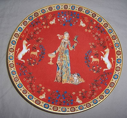  Philippe Deshoulieres - French Lady and the Unicorn Plate 