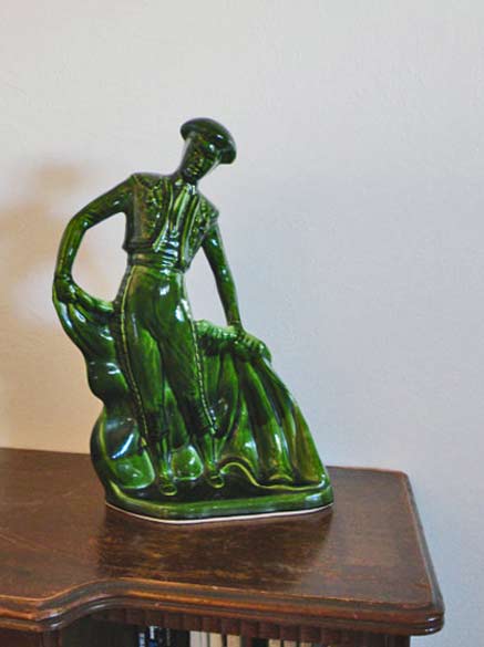 Vintage-large-Bullfighter-Matador-statue-in-Emerald-Green-glaze---ComposingSpaces---etsy