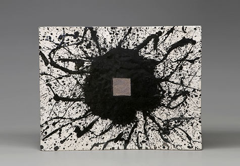 Jun Kaneko abstract panel, black on white