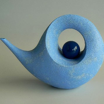 Rick Rudd ceramics light sky blue teapot