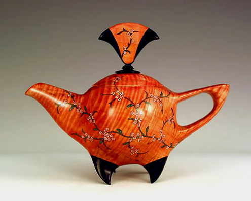 Stephen Hatcher - Fine Art Woodturning teapot