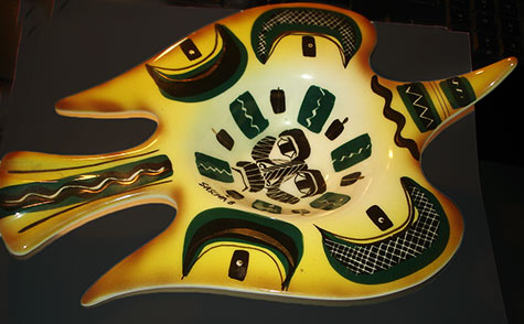 Aztec-bird-shaped-bowl by Sascha Brastoff