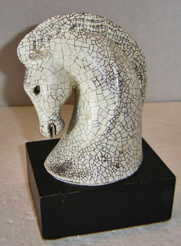 Sascha-Brastoff raku crackle glaze horse bust