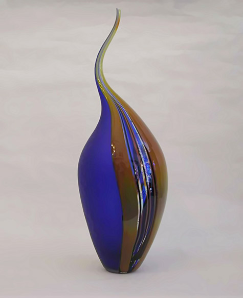 Murano flame vase Venice contemporary glass sculpture
