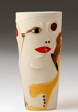 Africasso- Earthernware abstract pottery vase