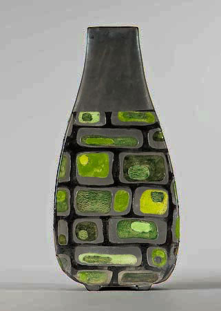 Biopop vase by Ute Grossman in grey, black and green